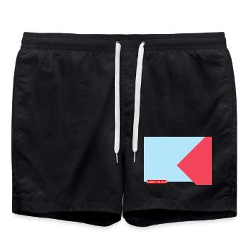 BLUE RED 2025 - Badeshorts - Schwarz - Vorne - AI Model Male 185 light (185cm)
