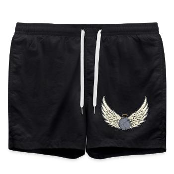 Ailes de boule bouler et joueur de pétanque - Short de bain - noir - Devant - AI Model Male 185 light (185cm)