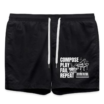 Composing Play Fail Repeat - Swim Trunks - black - Front - AI Model Male 185 light (185cm)