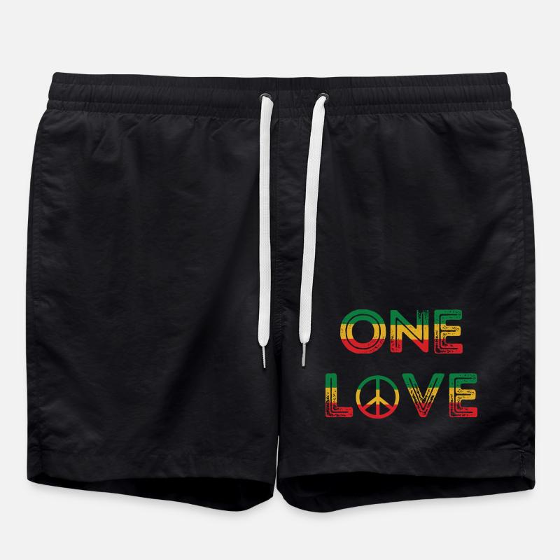 One Love Reggae Peace - Short de bain - noir