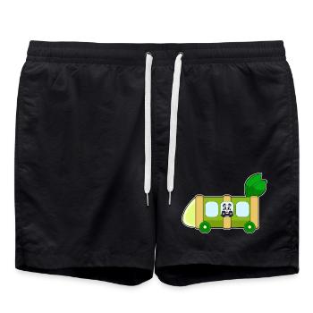 Panda Schulbus - Badeshorts - Schwarz - Vorne - AI Model Male 185 light (185cm)