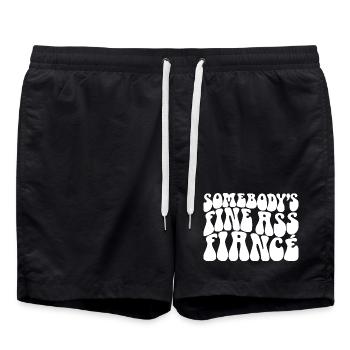 Jemandes feiner Verlobter, Bräutigam zu sein Verlobung - Badeshorts - Schwarz - Vorne - AI Model Male 185 light (185cm)