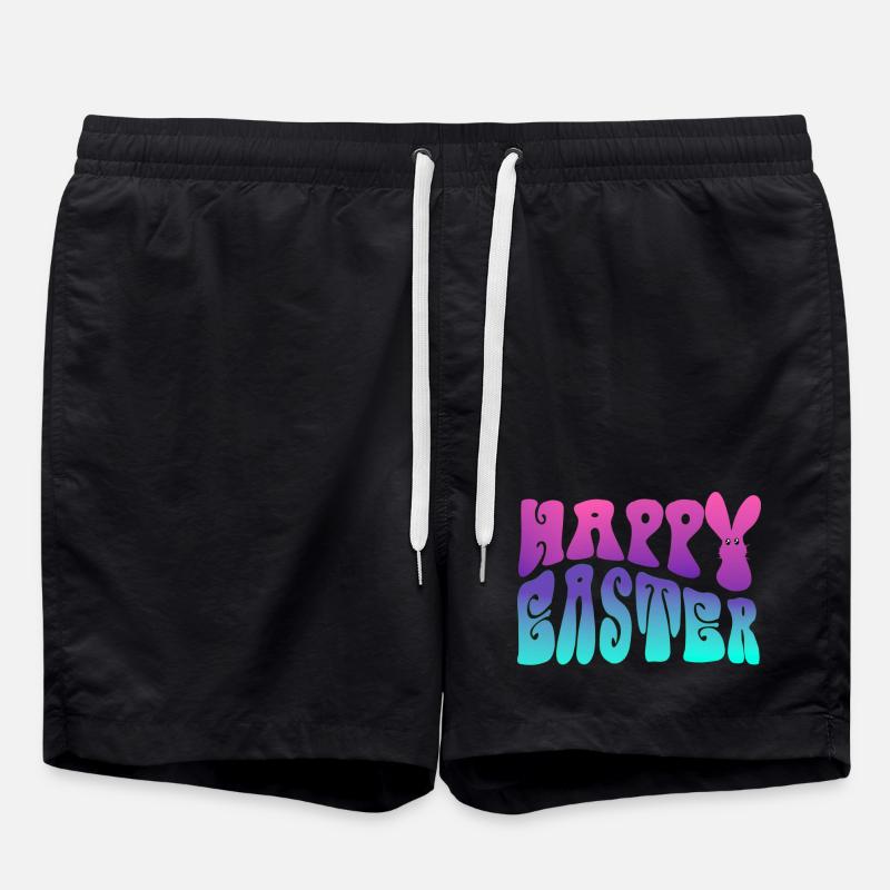 Happy Easter lettering - Swim Trunks - black