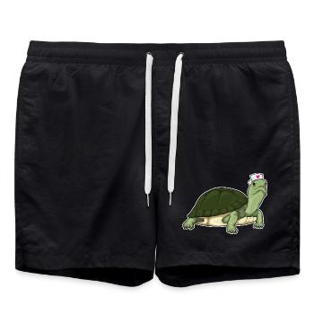 Infirmière aux tortues - Short de bain - noir - Devant - AI Model Male 185 light (185cm)