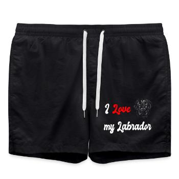 Ich liebe meinen Labrador Hund - Badeshorts - Schwarz - Vorne - AI Model Male 185 light (185cm)