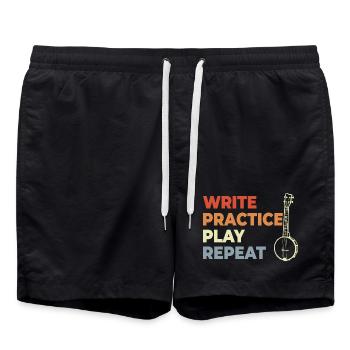 Banjo Motivation - Swim Trunks - black - Front - AI Model Male 185 light (185cm)