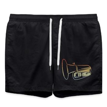 Dessin de Tuba Vintage - Short de bain - noir - Devant - AI Model Male 185 light (185cm)