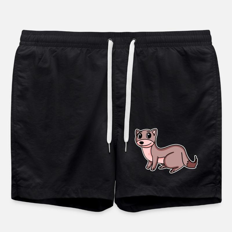 Wiesel Motiv - Badeshorts - Schwarz