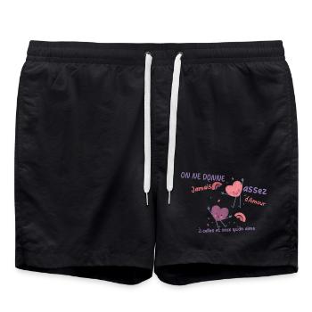 On ne donne jamais assez d'amour - Short de bain - noir - Devant - AI Model Male 185 light (185cm)