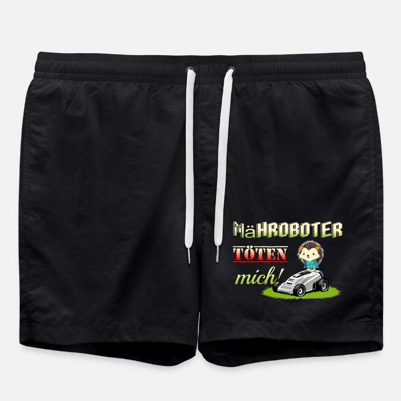 Robotic lawnmowers kill hedgehogs - Swim Trunks - black