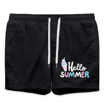 Eiscreme Eisliebhaber - Badeshorts - Schwarz - Vorne - AI Model Male 185 light (185cm)