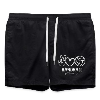 handball, handball, handball fan - Swim Trunks - black - Front - AI Model Male 185 light (185cm)