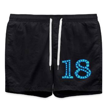 18. 18 ANS. 18e ANNIVERSAIRE. ANNIVERSAIRE 18 ANS. - Short de bain - noir - Devant - AI Model Male 185 light (185cm)