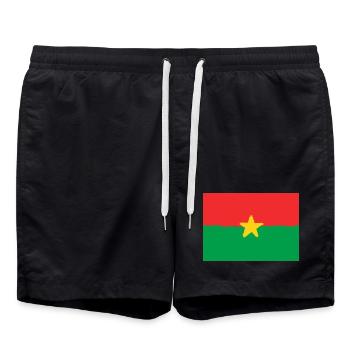 Flag of Burkina Faso - Swim Trunks - black - Front - AI Model Male 185 light (185cm)