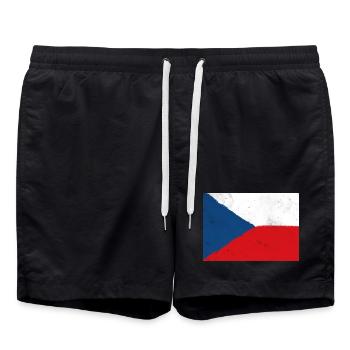 Drapeau de la République tchèque – Fierté nationale - Short de bain - noir - Devant - AI Model Male 185 light (185cm)