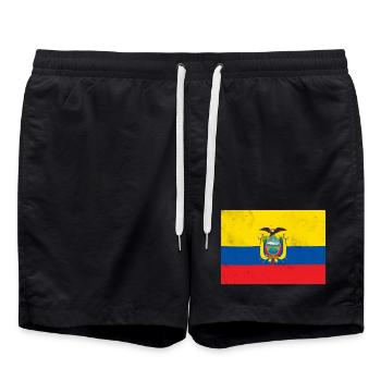 Drapeau de l’Équateur – andin - Short de bain - noir - Devant - AI Model Male 185 light (185cm)
