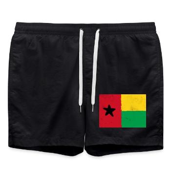 Drapeau de la Guinée-Bissau – Étoile de l’Afrique - Short de bain - noir - Devant - AI Model Male 185 light (185cm)
