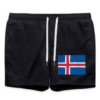 Drapeau de l’Islande - Short de bain - noir - Devant - AI Model Male 185 light (185cm)