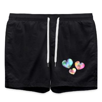 GELIEBTE. HERZ. MEISTER. VIELEN DANK. DANKE HERRIN. - Badeshorts - Schwarz - Vorne - AI Model Male 185 light (185cm)