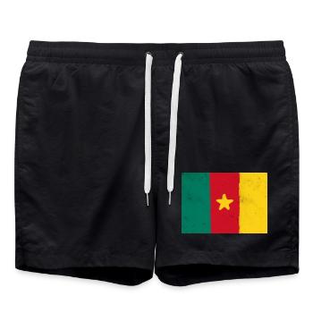 Flag of Cameroon - Swim Trunks - black - Front - AI Model Male 185 light (185cm)