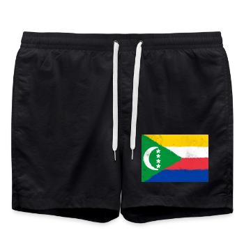 Drapeau des Comores - Short de bain - noir - Devant - AI Model Male 185 light (185cm)