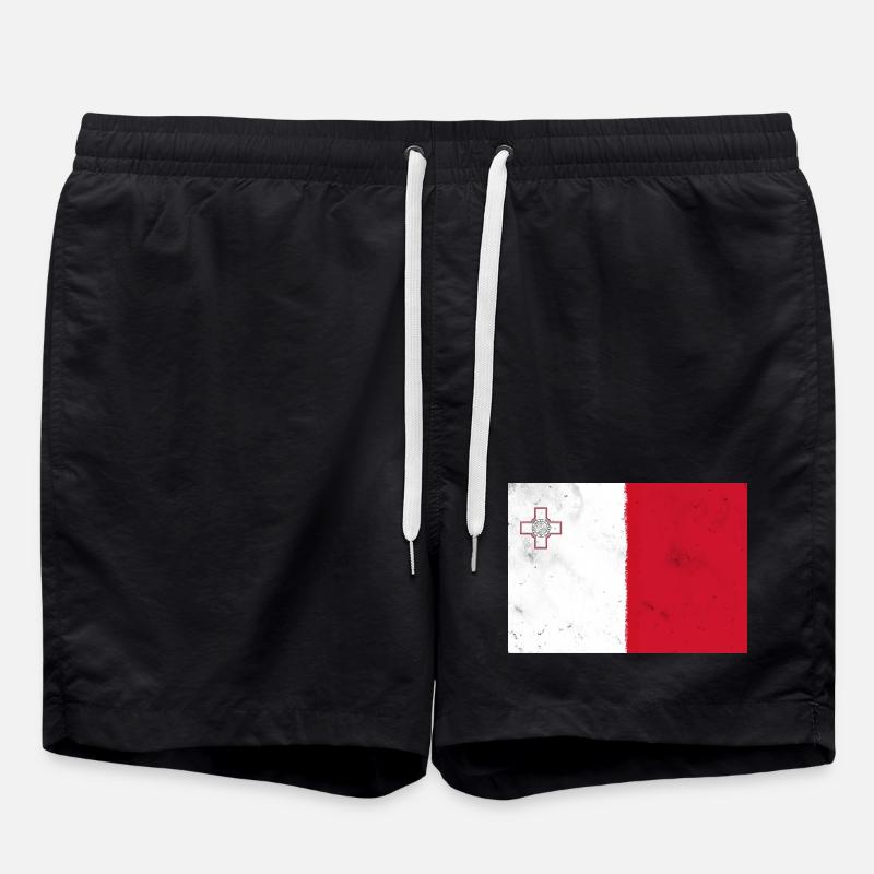 Flagge von Malta - Badeshorts - Schwarz