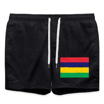 Flag of Mauritius - Swim Trunks - black - Front - AI Model Male 185 light (185cm)