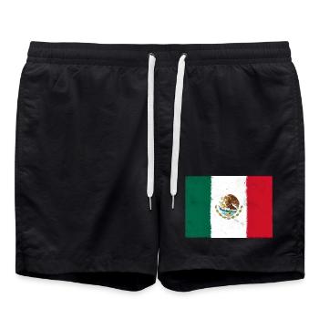 Flagge von Mexiko - Badeshorts - Schwarz - Vorne - AI Model Male 185 light (185cm)
