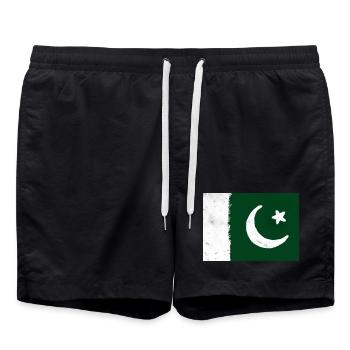 Drapeau du Pakistan - Short de bain - noir - Devant - AI Model Male 185 light (185cm)