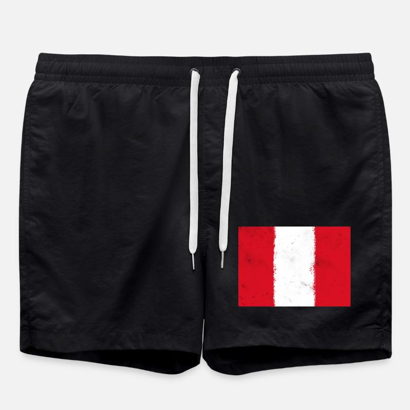 Flagge von Peru - Badeshorts - Schwarz