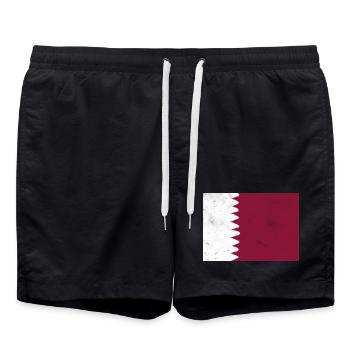 Flag of Qatar - Swim Trunks - black - Front - AI Model Male 185 light (185cm)