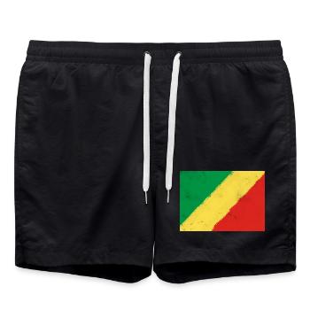 Flagge der Republik Kongo - Badeshorts - Schwarz - Vorne - AI Model Male 185 light (185cm)