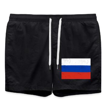 Drapeau de la Russie - Short de bain - noir - Devant - AI Model Male 185 light (185cm)