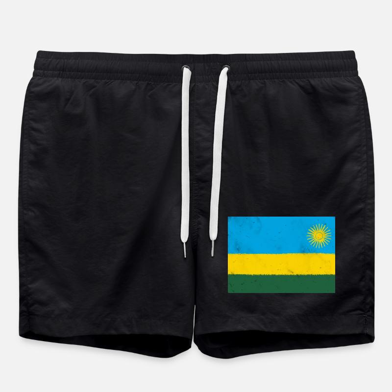 Drapeau du Rwanda - Short de bain - noir