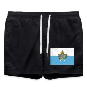 Drapeau de Saint-Marin - Short de bain - noir - Devant - AI Model Male 185 light (185cm)
