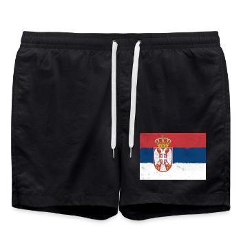 Drapeau de la Serbie - Short de bain - noir - Devant - AI Model Male 185 light (185cm)