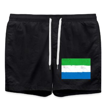 Drapeau de la Sierra Leone - Short de bain - noir - Devant - AI Model Male 185 light (185cm)