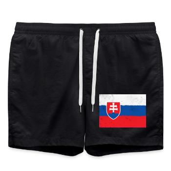 Flag of Slovakia - Swim Trunks - black - Front - AI Model Male 185 light (185cm)