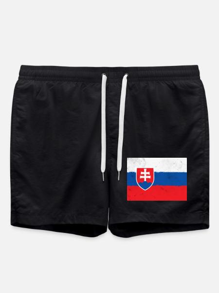 Flag of Slovakia - Swim Trunks - black