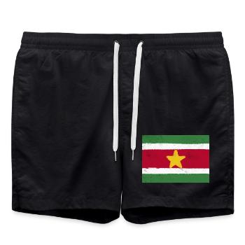 Drapeau du Suriname - Short de bain - noir - Devant - AI Model Male 185 light (185cm)