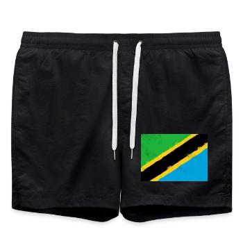 Drapeau de la Tanzanie - Short de bain - noir - Devant - AI Model Male 185 light (185cm)