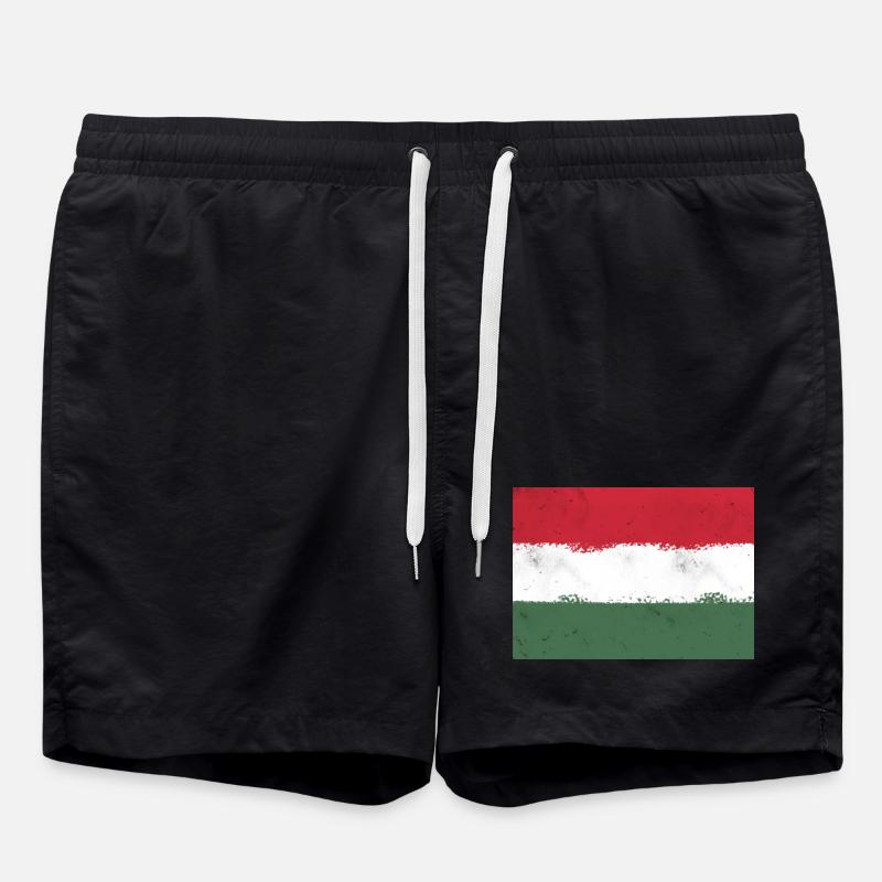 Flag of Hungary - Swim Trunks - black