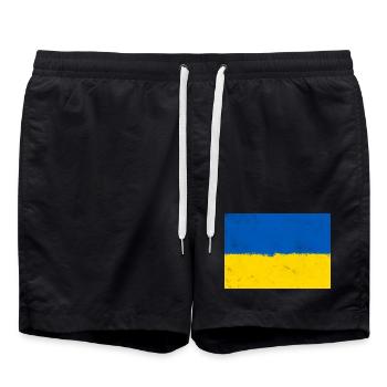 Drapeau de l’Ukraine - Short de bain - noir - Devant - AI Model Male 185 light (185cm)
