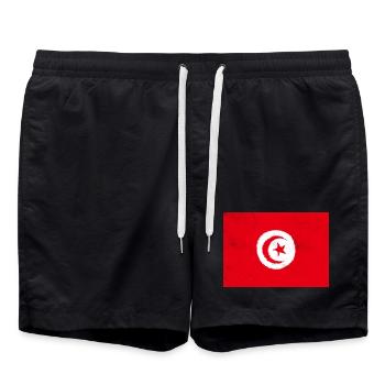Drapeau de la Tunisie - Short de bain - noir - Devant - AI Model Male 185 light (185cm)