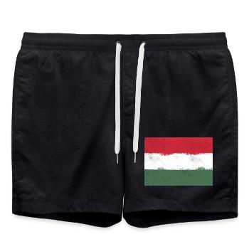 Flag of Hungary - Swim Trunks - black - Front - AI Model Male 185 light (185cm)