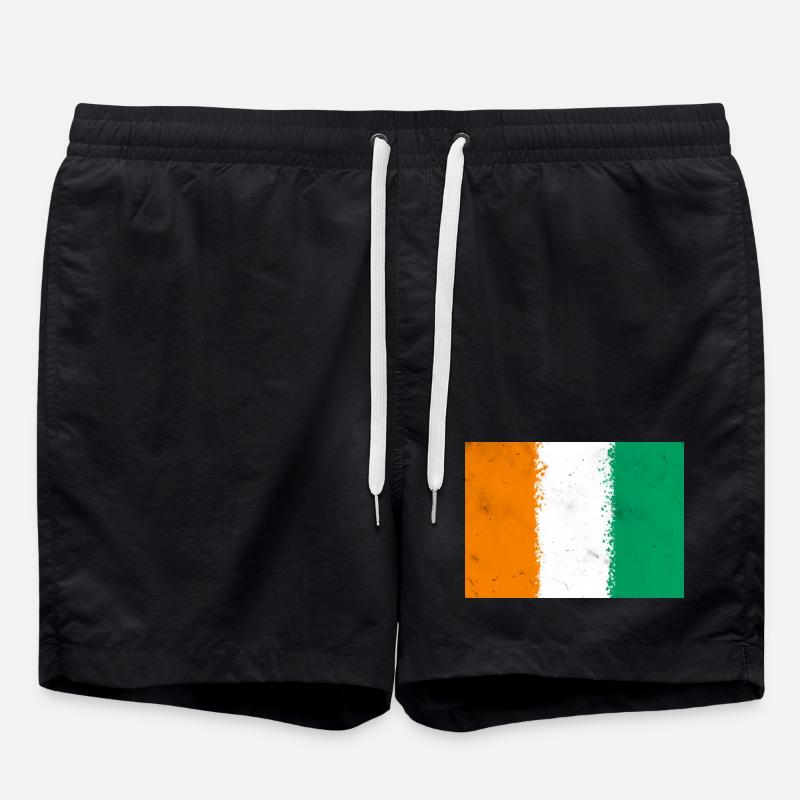 Flagge von Côte d'Ivoire - Badeshorts - Schwarz