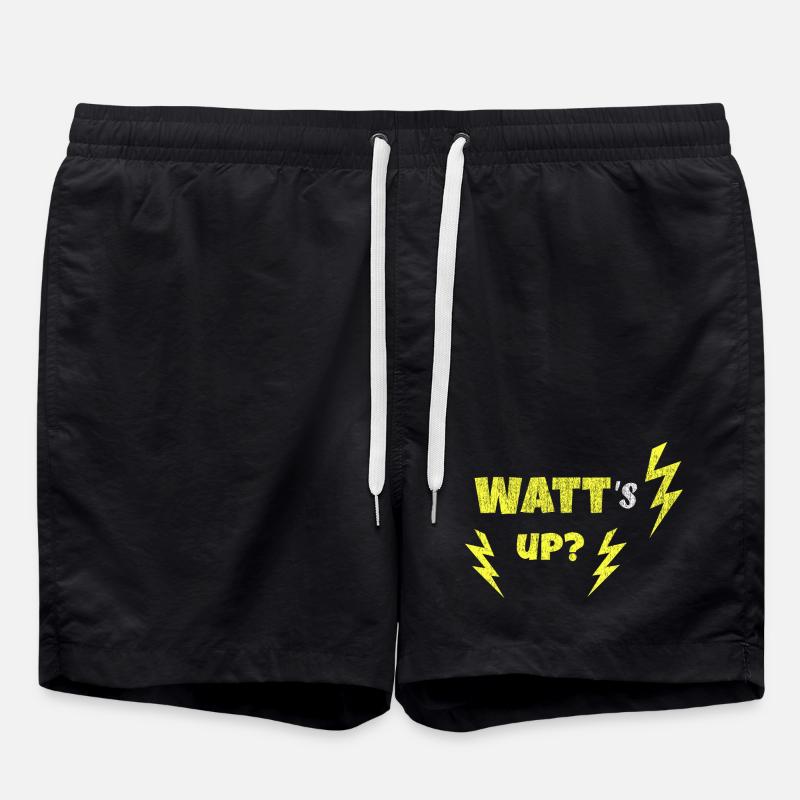 Retro Electric Pun Tee - Swim Trunks - black