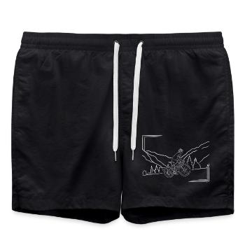 Itinéraire VTT paysage de montagne - Short de bain - noir - Devant - AI Model Male 185 light (185cm)