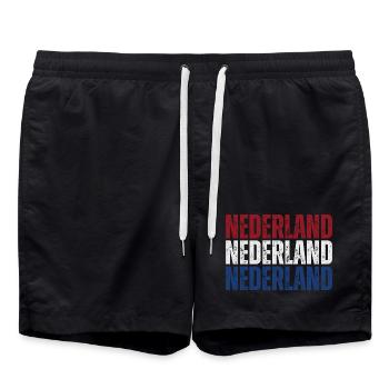 Drapeau des Pays-Bas, j’adore les Pays-Bas - Short de bain - noir - Devant - AI Model Male 185 light (185cm)