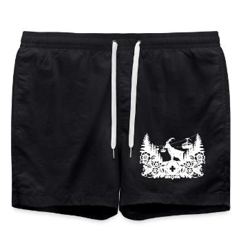 Steinbock_1_white_ - Swim Trunks - black - Front - AI Model Male 185 light (185cm)